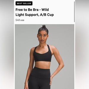 Lululemon Free to be Wild Bra size 4